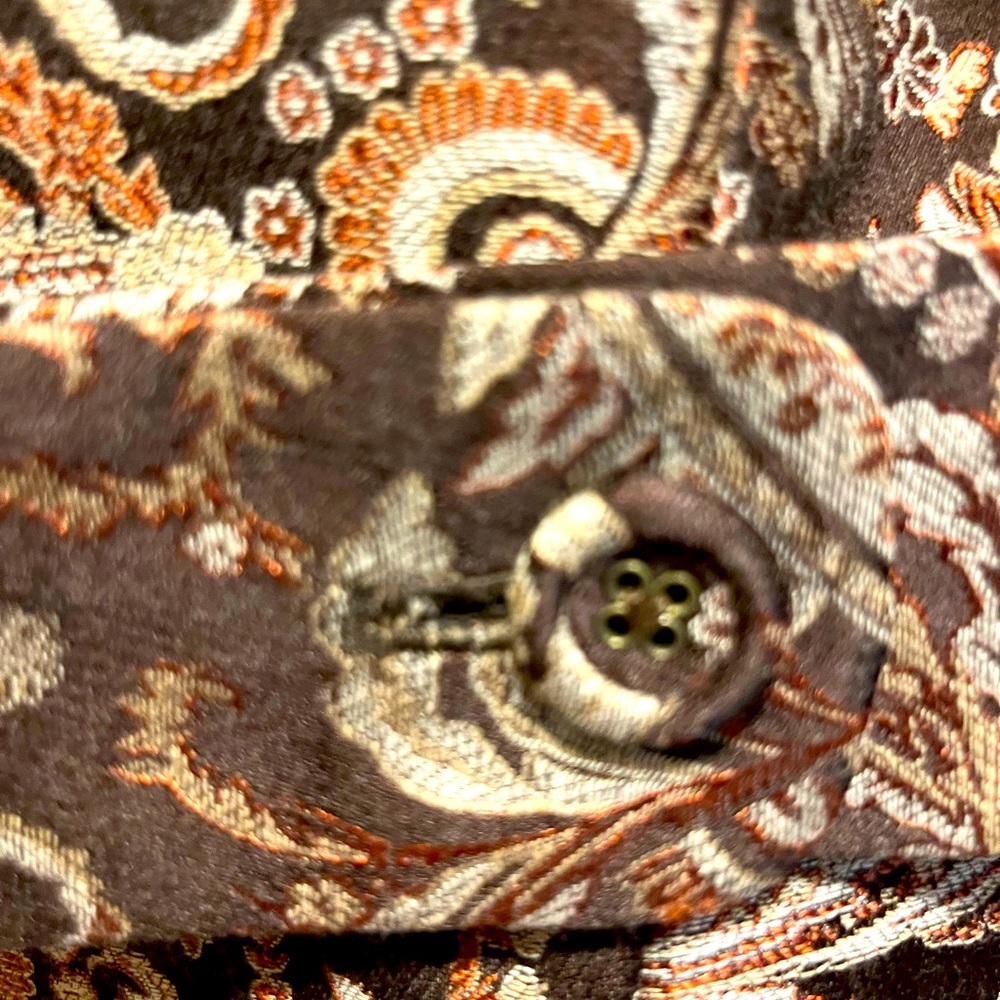 NWOT. NINE WEST Silk Blend Brocarde Paisley Brown Blazer, size M - Picture 8 of 8